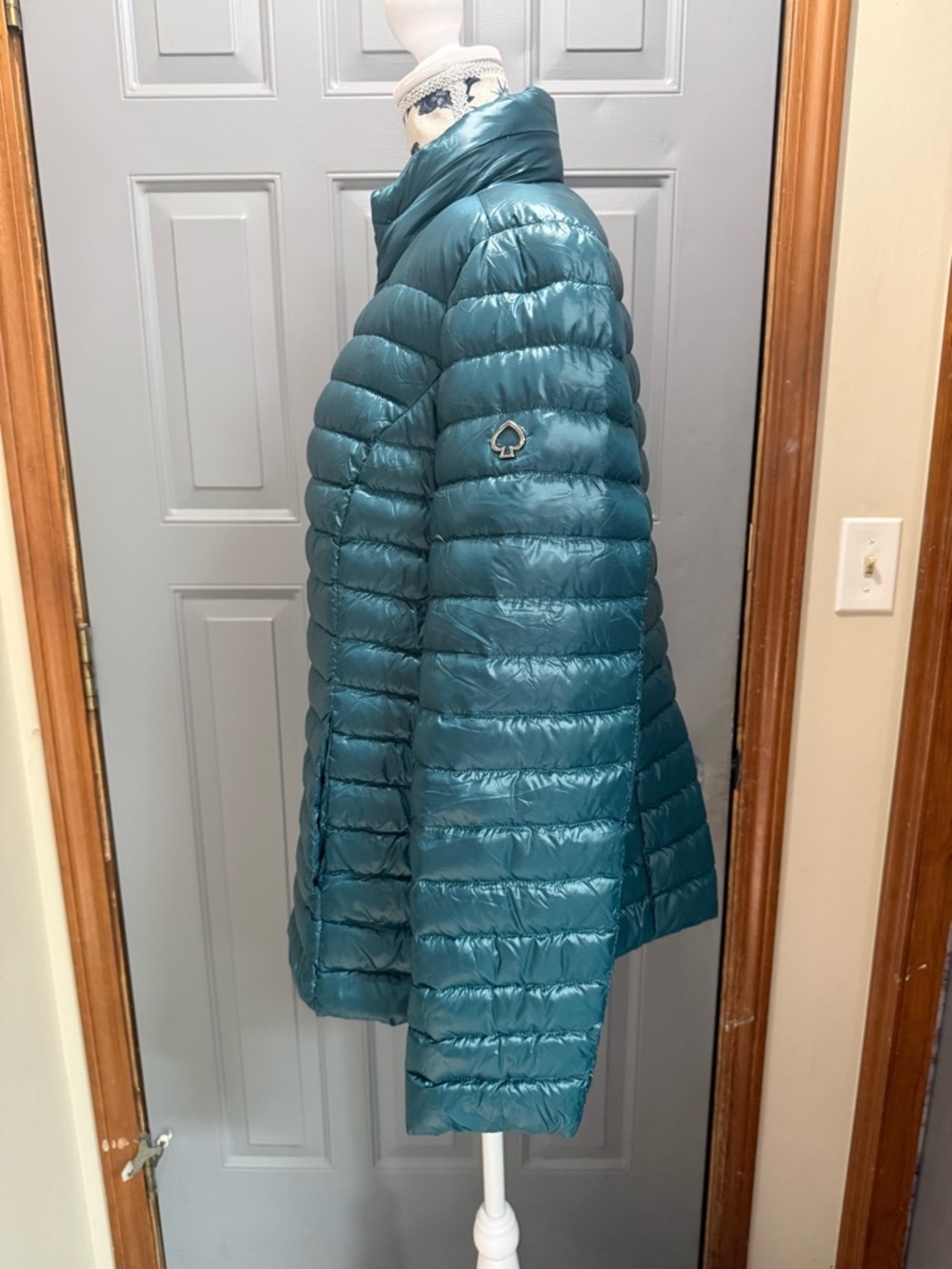 kate spade Teal Lightweight Quilted Packable hooded Puffer coat (XL) - Picture 16 of 16